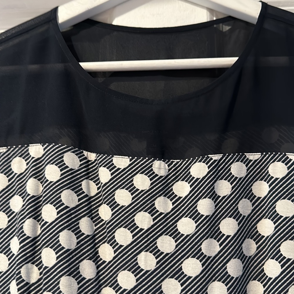 Ann Taylor Polka Dot Peplum Blouse - Picture 3 of 8